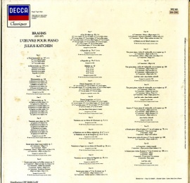 FR DEC 592163 カッチェン ブラームス・ピアノ作品全集
