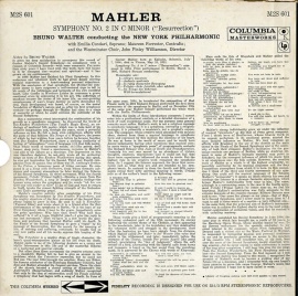 UC COL M2S 601 ワルター マーラー・交響曲2番「復活」