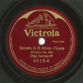 ySPՁzUS HMV 6419 Olga Samaroff Sonata/Nocturne