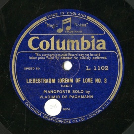 ySPՁzGB COL L1102 VLADIMIR DE PACHMANN LIEBESTRAUM(DREAM OF LOVE NO.3)/MAZURKA