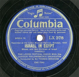 ySPՁzGB COL LX378 TOHMAS BEECHAM ISRAEL IN EGYPT