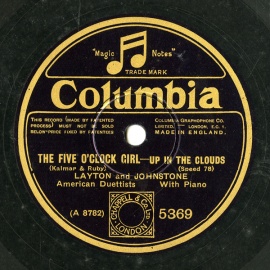 ySPՁzGB COL 5369 LAYTON and JOHNSTONE Kalmar&amp;Ruby THE FIVE O CLOCK GIRL -UP IN THE CLOUDS/-THINKING OF YOU