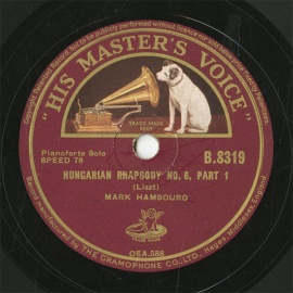 ySPՁzGB HMV B.8319 MARK HAMBOURG HUNGARIAN RHAPSODY No.6