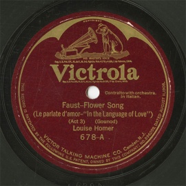 ySPՁzUS HMV 678 Louise Homer Faust-Flower Song/Trovatore-Stride la vampa