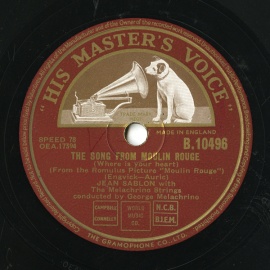 ySPՁzGB HMV B.10496 JEAN SABLON Engvick-Auric THE SONG FROM MOULIN ROUGE (Where is your heart)/Hoffman FOR ME