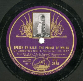 ySPՁzGB HMV R.B.2628 H.R.H.THE PRINCE OF WAALES SPEECH BY H.R.H.THE PRINCE OF WAALES