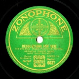 ySPՁzGB ZON 6037 ORPHEUS DANCE BAND Kester,Harley&amp;Stanley RESOLUTIONS FOR 1932/O Hagan&amp;Dundas CARRY ON -6/8 ONE-STEP