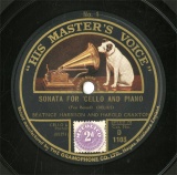 ySPՁzGB HMV D1103 BEATRICK HARRISON&HAROLD CRAXTON SONATA FOR  CELLO AND PIANO (First Record/Second Record)