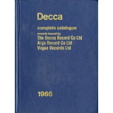 GB  RCA  1966 DECCA COMPLETE CATALOGUE RECORDS ISSUED BY THE DECCA RECORD CO LTD NOT FOR SALE DECCA LIST BOOK