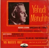 GB EMI ALP1135 メニューイン&amp;フルトヴェングラー  メンデルスゾーン・ヴァイオリン協奏曲/ベートーヴェン・ロマンス1番,2番