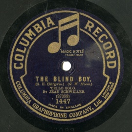 【SP盤】GB COL 1447 JEAN SCHWILLER G.H. Chirgwin THE BLIND BOY./A. Van Biene THE BROKEN MELODY.