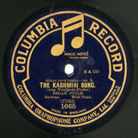 【SP盤】GB COL 1665 EDGAR COYLE Amy Woodforde-Finden THE KASHMIRI SONG./TILL I WAKE.