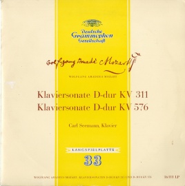 DE DGG 16111LP カール・ゼーマン モーツァルト:ピアノソナタKV311/KV576