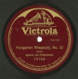 【SP盤】US HMV 74788 Ignace Jan Paderewski Hungarian Rhapsody,No.10
