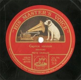 【SP盤】GB HMV D.B.314 FRITZ KREISLER Humoresque/Caprice viennois