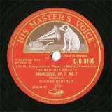 【SP盤】GB HMV D.B.9195 NICOLAS MEDTNER ARABESQUE/CONCERTO NO.2