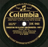 【SP盤】GB COL DX942 REGINALD KELL CONCERTINO FOR CLARINET AND ORCHESTRA-PART1/2