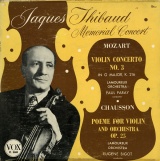 US VOX PL8600 ジャック・ティボー モーツァルト・ヴァイオリン協奏曲3番/ショーソン 詩曲
