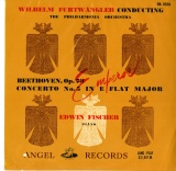 JP 東芝(赤盤)HA5058 フィッシャー・フルトヴェングラー・フィルハモニア管 ベートーヴェン 皇帝(輸入メタル使用盤)