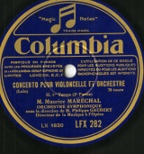 FR COLUMBIA LFX282-4 モーリス・マレシャル/ゴーベール/ORCHESTRE SYMPHONIQUE ラロ チェロ協奏曲(78rpmSP盤3枚組完結セット)