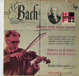JP COLUMBIA WL5135 ラルフ・シュレーダー バッハ 無伴奏ヴァイオリン奏鳴曲第1番/パルティータ第1番 「湾曲弓」使用盤