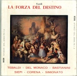 GB DEC SXL2069/72 テバルディ、デル・モナコ&プラデッリ ヴェルディ:オペラ「運命の力」(全曲)