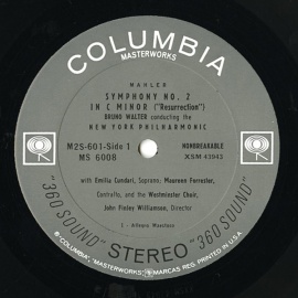 US COL M2S 601 ブルーノ・ワルター マーラー・交響曲2…