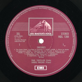 GB EMI HQS1289 ポール・トルトゥリエ チェロ曲集