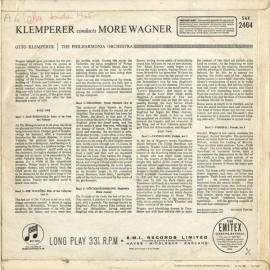 GB EMI SAX2464 クレンペラー ワーグナー・管弦楽曲集