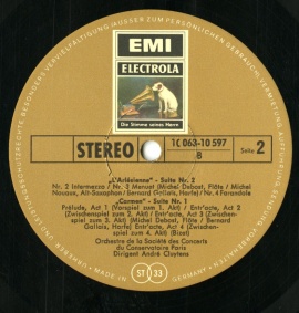 DE ELECTROLA/EMI C063-10597 クリュイタン…