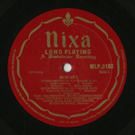 GB NIXA WLP5103 ウィーン管楽奏者 モーツァルト・ディ…