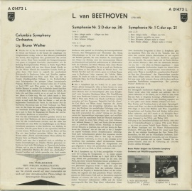 NL PHIL A01473L ワルター ベートーヴェン・交響曲1番…