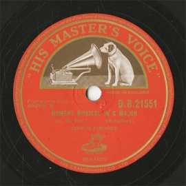 【SP盤】GB HMV D.B.21551 EDWIN FISCHER MOMENT MUSICAL