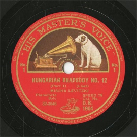 【SP盤】GB HMV D.B.1904 MISCHA LEVITZKI HUNGARIAN RHAPSODY NO.12