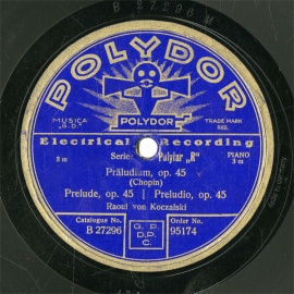 ySPՁzDE Polydor 95174 Raoul von Koczalski Praludium
