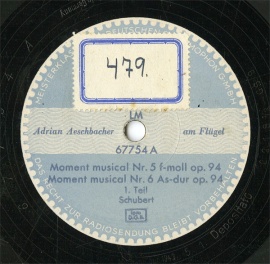 【SP盤】DE SIE 67754 Adrian Aeschbacher Moment musical Nr.5/Nr.6
