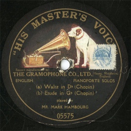 ySPՁzGB HMV 5575 MARK HAMBOURG Waltz/Etude
