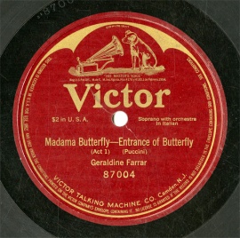 ySPՁzUS HMV 87004 Geraldine Farrar Madama Butterfly-Entrance of Butterfly(Act1)