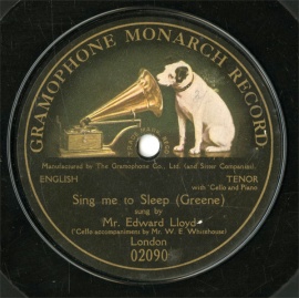 ySPՁzGB HMV 2090 Edward Lloyd Sing me to Sleep