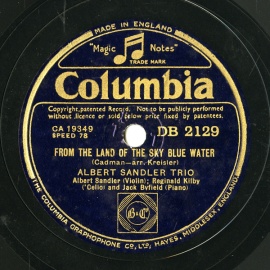 ySPՁzGB COL DB 2129 ALBERT SANDLER TRIO BY THE WATERS OF MINNETONKA / FROM THE LAND OF THE SKY BLUE WATER